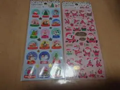 クリスマスシール 2枚入り！スノードーム&サンタクロース