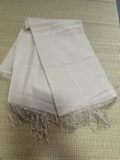ベージュ フリンジ付きストール