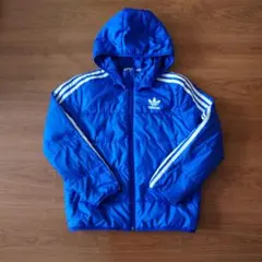 adidas originals フード付きダウンコート 青