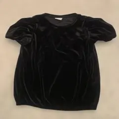 ZARAキッズ　ブラック ベルベット Tシャツ 7サイズのサムネイル