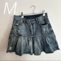 ミニスカート　デニム　M ブルー　青　デニムスカート　ジーンズ　ライトブルー