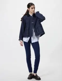 UNIQLO ウルトラストレッチレギンスパンツ/デニム/丈長め ブルー