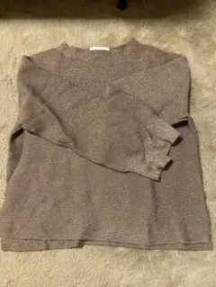 OPAQUE.CLIP ラメ入りブラウン長袖ニット