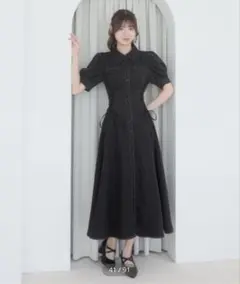 CINEMATIQ デニムライクシャツワンピース デニムネイビー フリー