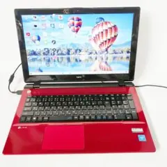 美品❣️新品SSD爆速⭐メモリ8GBで快適♪カメラ付⭐すぐ使える赤ノートパソコン