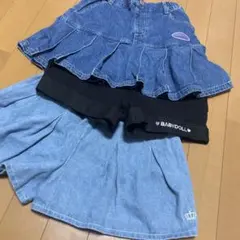 BABYDOLL デニム キュロット　スカート 130 セット売り