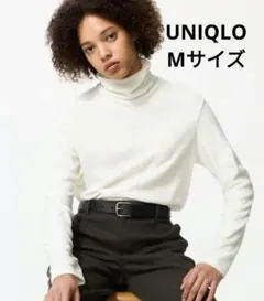 ユニクロヒートテックフリースタートルネックT 白