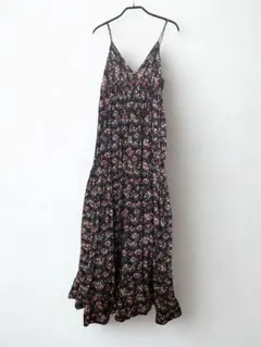 【美品】AKUALANI 小花柄 マキシ丈ワンピース 綿100%