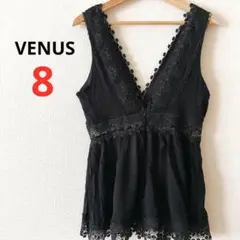 VENUSレース装飾 ブラックキャミソール　8
