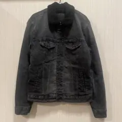 American Eagle Black Denim Boa Jacket
