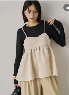 【Loungedress】レオパードジャガードキャミビスチェのサムネイル