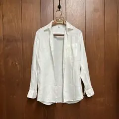 ユニクロ　リネン100 長袖シャツ　Mのサムネイル