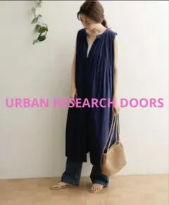 URBAN RESEARCH DOORS コットンボイルノースリーブワンピース