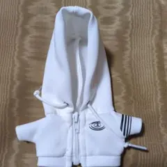 福山雅治　ちぃましゃぬいぐるみ用 着せ替え服 ジップアップパーカー 白
