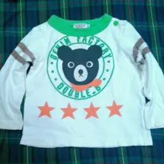 ダブルビーDOUBLE.B ビー君プリント長袖Tシャツ80センチ中古品ミキハウス