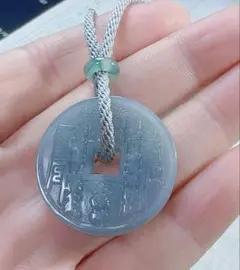 R1-0253 天然本翡翠《本物保証》山神様翡翠ペンダント ネックレス