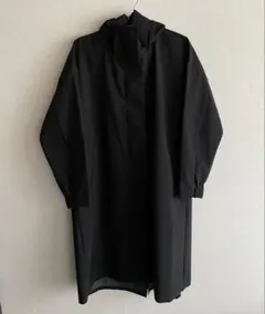 無印良品 蒸れにくい 撥水フード付きロングコート ブラック
