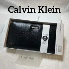 新品 Calvin Klein カルバンクライン ロゴエンボスドレザーウォレット