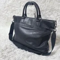 コーチ ビジネスバッグ カムデン 2way 大容量 オールレザー 黒