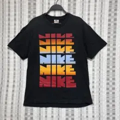 NIKE★グラデーション ビッグロゴ 半袖 Tシャツ M ブラック 古着