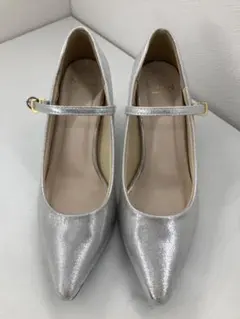 Menù シルバーポインテッドトゥパンプス 23.0