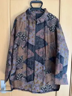 大島紬着物リメイクファスナージャケット