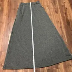 coca裏起毛グレーロングスカート