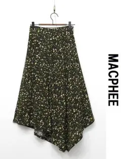 J462 MACPHEE アシンメトリーフレアスカート ロング 小花柄 34
