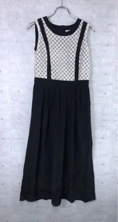 USA製 THE CUE CHER QU 刺繍切替 ノースリーブ ワンピース