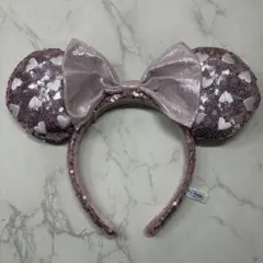 ディズニーランド ハート型スパンコール カチューシャ ピンク