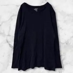 オールドネイビー【XL】ロンT 長袖 Tシャツ 無地 黒 古 オーバーサイズ