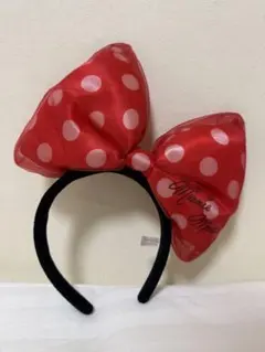【最終お値下げ】ミニー カチューシャ 赤 ドット リボン ディズニー パーク用