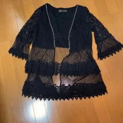 CECIL McBEE ブラックレースカーディガン