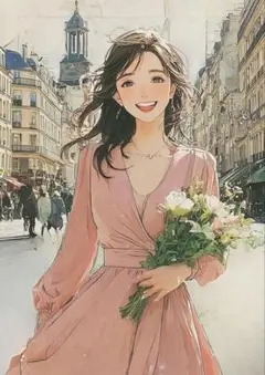 A4プリント AIイラスト 優しさ 癒し 手描き風イラスト インテリア装飾
