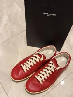 サンローラン WOLLY レザースニーカー 赤 RED 41 26cm 付属品有のサムネイル