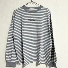 エヘカソポ　ブルー　ボーダー　ロンT