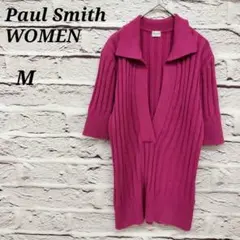 Paul Smith WOMEN 【M】 五分袖スキッパーネックニット ピンクのサムネイル