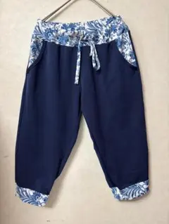 #3728 ミカノ クロップドパンツ ネイビー系 F