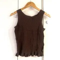 ウィルセレクション 裾フリルタンクトップ インナー ブラウン 茶