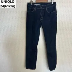 ユニクロ◆スリムストレートジーンズ デニムパンツ インディゴブルー 24 61