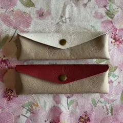 牛革製2色ペンケース(メガネケース)