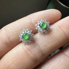 s925具 本翡翠 葡萄ピアス - メルカリ
