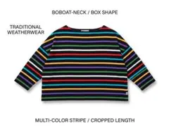 美品★トラディショナルウェザーウェア マルチボーダー ボートネックT ワイド幅のサムネイル