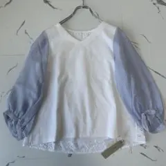新品✨タグ付き◎アンタイトル　ブラウス　刺繍　ストライプ　M