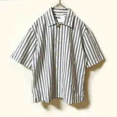 極美品✨MHL. エムエイチエル 半袖 ストライプ シャツ 1リネン混 コットンのサムネイル