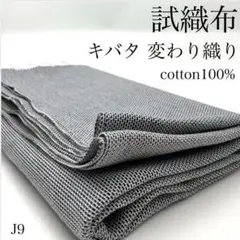 J9　1002-23　試織布　キバタ　1ｍ　変わり織　綿100％　生地　2色柄
