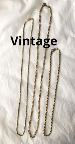 ヴィンテージ ゴールド チェーン ネックレス 60cm 18K GP - メルカリ