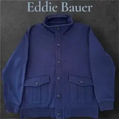 Eddie Bauer ネイビー ボタン付きジャケット Lサイズ
