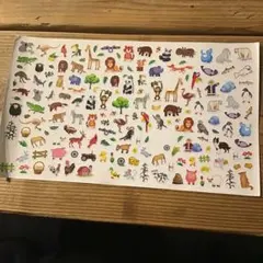 動物・植物イラストシールシート　平成　当時物　ぷっくりシール