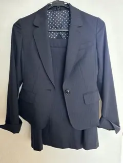 洋服の青山　ネイビー ストライプ スーツ セット　5号